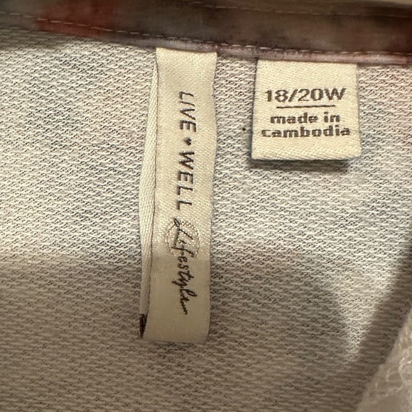 Short Sleeve Tie-Dye Zip-Up Hoodie Size 18/20 Lightweight Summer Fashion Casual - Picture 5 of 8